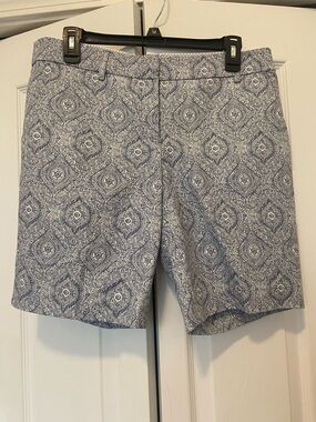 Willi Smith Blue Paisley-Print Women's Bermuda Shorts